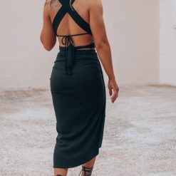 Southern Alternative Clothing Closing Time Midi Skirt (Black)