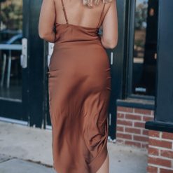 Southern Alternative Date Night Satin Midi Dress (Camel) Clothing 3 Southern Alternative Date Night Satin Midi Dress (Camel) Clothing