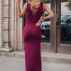 Southern Alternative Wish You Were Here Maxi Dress (Berry)