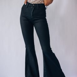 Southern Alternative Clothing Set In Stone Bell Bottoms (Black)