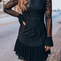 Southern Alternative Dresses Dreamer Lace Mini Dress (Black)