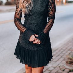 Southern Alternative Dresses Dreamer Lace Mini Dress (Black) 2 Southern Alternative Dresses Dreamer Lace Mini Dress (Black)
