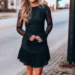 Southern Alternative Dresses Dreamer Lace Mini Dress (Black) 3 Southern Alternative Dresses Dreamer Lace Mini Dress (Black)