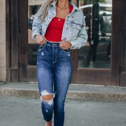 Southern Alternative Cherry Pie Denim Jacket Jackets