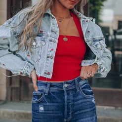 Southern Alternative Cherry Pie Denim Jacket Jackets