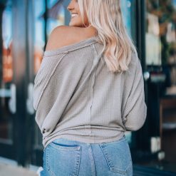 Southern Alternative Cool Nights Waffle Knit Top (Mocha) Clothing