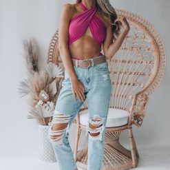 Southern Alternative Clothing Kona Halter Bodysuit (Hot Pink) 7 Southern Alternative Clothing Kona Halter Bodysuit (Hot Pink)