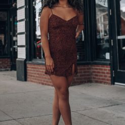 Southern Alternative Presley Leopard Mini Dress (Red Brown) Dresses