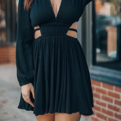 Southern Alternative Clothing Ansley Long Sleeve Mini Dress (Black)