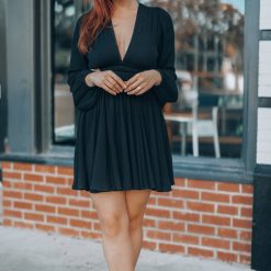 Southern Alternative Clothing Ansley Long Sleeve Mini Dress (Black)