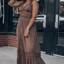 Southern Alternative Endless Love Lace Cutout Maxi Dress (Mocha) 2 Southern Alternative Endless Love Lace Cutout Maxi Dress (Mocha)