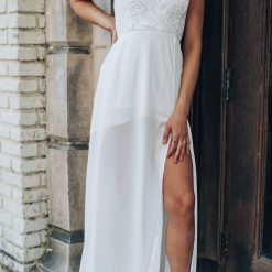 Southern Alternative Dresses Rome Lace Maxi Dress (White)