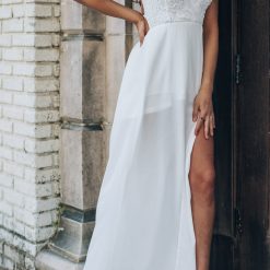 Southern Alternative Dresses Rome Lace Maxi Dress (White)