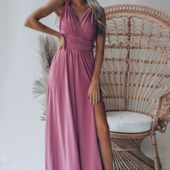 Southern Alternative Directions Multi Wrap Maxi Dress (Mauve)