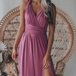 Southern Alternative Directions Multi Wrap Maxi Dress (Mauve)