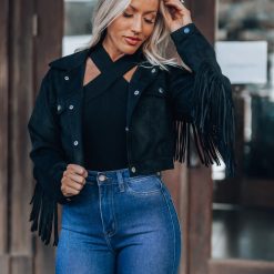 Southern Alternative See You Later Fringe Jacket (Black)