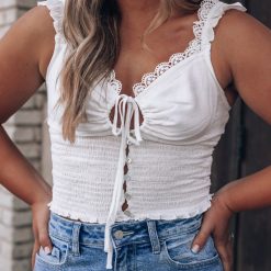 Southern Alternative Solstice Smocked Top (Ivory)