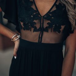 Southern Alternative Skylar Embroidered Maxi Dress (Black) 2 Southern Alternative Skylar Embroidered Maxi Dress (Black)