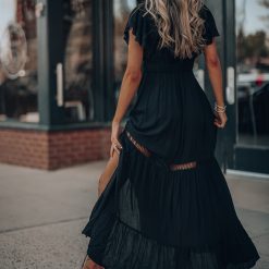 Southern Alternative Skylar Embroidered Maxi Dress (Black) 3 Southern Alternative Skylar Embroidered Maxi Dress (Black)