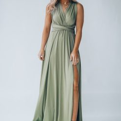 Southern Alternative Directions Multi Wrap Maxi Dress (Olive) Dresses