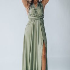 Southern Alternative Directions Multi Wrap Maxi Dress (Olive) Dresses