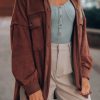 Southern Alternative Noelle Oversized Fleece Jacket (Brown) Clothing