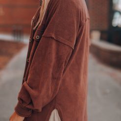 Southern Alternative Noelle Oversized Fleece Jacket (Brown) Clothing