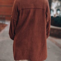 Southern Alternative Noelle Oversized Fleece Jacket (Brown) Clothing