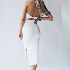 Southern Alternative Aloha Ribbed Midi Dress (Ivory)