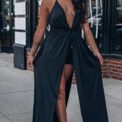 Southern Alternative Dresses Rhythm Romper Maxi Dress (Black)