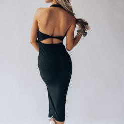 Southern Alternative Aloha Ribbed Midi Dress (Black) 4 Southern Alternative Aloha Ribbed Midi Dress (Black)