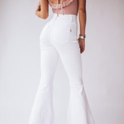 Southern Alternative Denim Set In Stone Bell Bottoms (White) 6 Southern Alternative Denim Set In Stone Bell Bottoms (White)