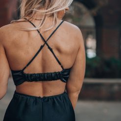 Southern Alternative Clothing Complete Bliss Satin Midi Dress (Black)