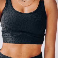 Southern Alternative Bralettes / Intimates Run My Way Leopard Sports Bra (Black) 2 Southern Alternative Bralettes / Intimates Run My Way Leopard Sports Bra (Black)