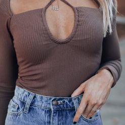 Southern Alternative Breezy Long Sleeve Halter Bodysuit