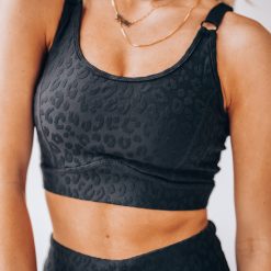 Southern Alternative Bralettes / Intimates Run My Way Leopard Sports Bra (Black) 6 Southern Alternative Bralettes / Intimates Run My Way Leopard Sports Bra (Black)
