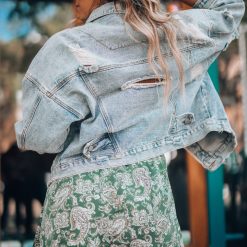 Southern Alternative Rumor Has It Distressed Denim Jacket Clothing