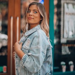 Southern Alternative Rumor Has It Distressed Denim Jacket Clothing