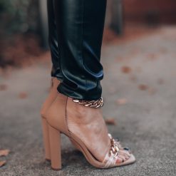 Southern Alternative Clothing Nova Clear Gold Ankle Strap Heels