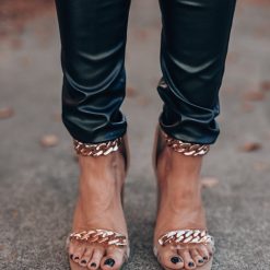 Southern Alternative Clothing Nova Clear Gold Ankle Strap Heels