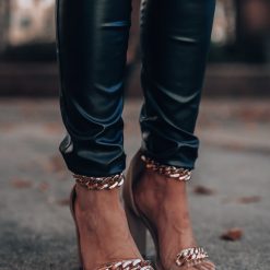 Southern Alternative Clothing Nova Clear Gold Ankle Strap Heels