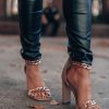 Southern Alternative Clothing Nova Clear Gold Ankle Strap Heels