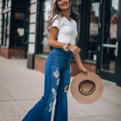 Southern Alternative Clothing Wild Love Distressed Bell Bottoms (Dark Wash) 9 Southern Alternative Clothing Wild Love Distressed Bell Bottoms (Dark Wash)