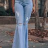 Southern Alternative Clothing Worst Behavior Distressed Bell Bottoms