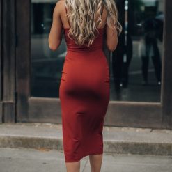 Southern Alternative Solange Ruched Dress (Rust) Dresses