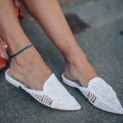 CCOCCI Monaco Woven Mules (White) Shoes