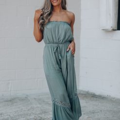 Southern Alternative Clothing Catalina Embroidered Jumpsuit (Olive)