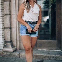 Southern Alternative Talk To Me Cuffed Shorts Denim