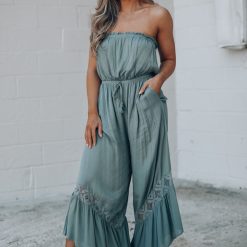 Southern Alternative Clothing Catalina Embroidered Jumpsuit (Olive) 4 Southern Alternative Clothing Catalina Embroidered Jumpsuit (Olive)