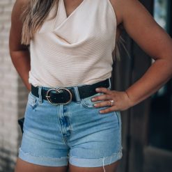 Southern Alternative Talk To Me Cuffed Shorts Denim 3 Southern Alternative Talk To Me Cuffed Shorts Denim